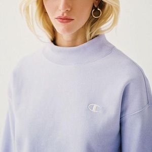 champion reverse weave cropped mock neck sweatshirt